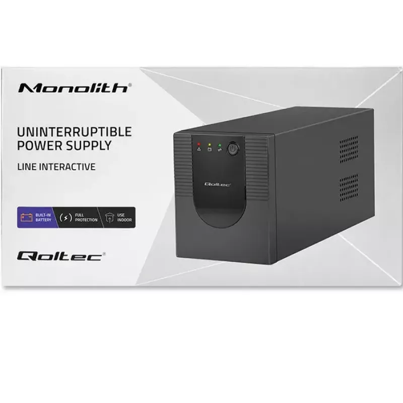 Qoltec UPS 53776 Line-Interactive 1,5 kVA 900 W 4 salidas AC