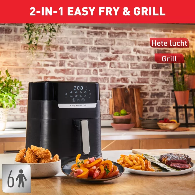 Tefal Easy Fry & Grill EY5058 Freidora de aire caliente individual 4,2 L de pie 1550 W Negro