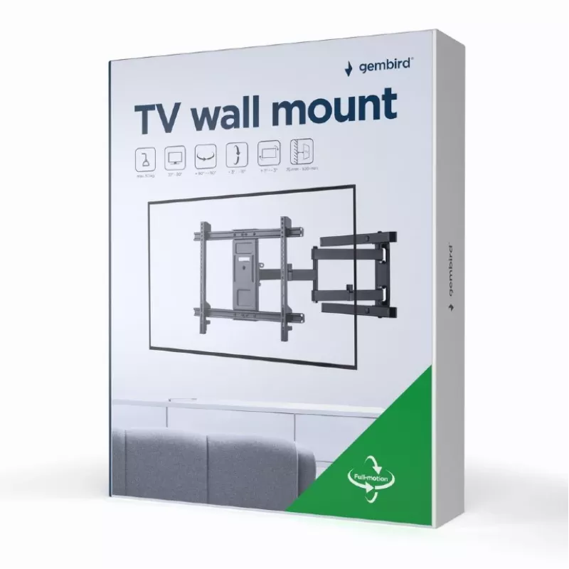 Gembird WM-80ST-05 soporte de pared para TV articulado, 37-80 pulgadas, hasta 50 kg