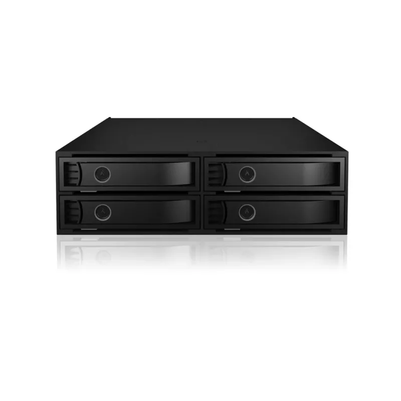 ICY BOX - IB-2242U2K - Backplane, 4x U.2 2,5 NVMe SSD (6-15 mm) para 1x bahía 5,25 - black