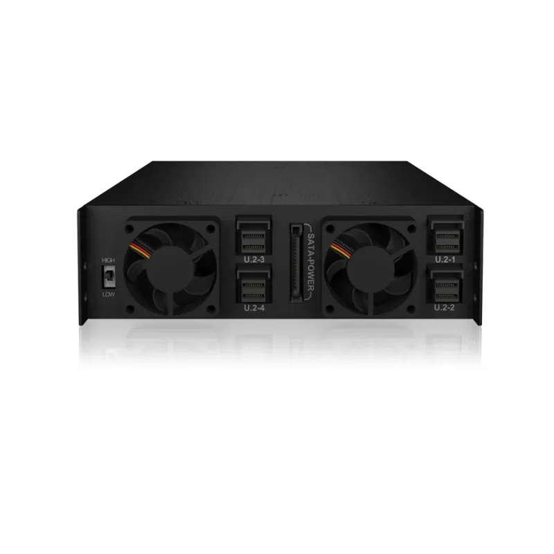 ICY BOX - IB-2242U2K - Backplane, 4x U.2 2,5 NVMe SSD (6-15 mm) para 1x bahía 5,25 - black