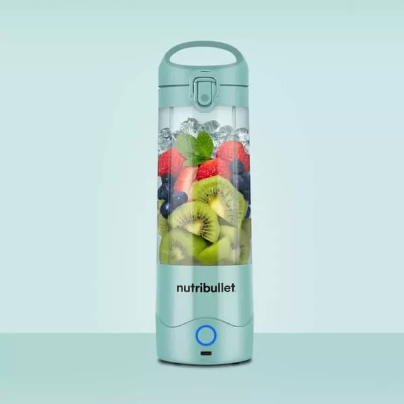 Batidora deportiva NUTRIBULLET Portable 0,475 L Azul, a batería, vaso de Tritan, cuchillas de acero inoxidable