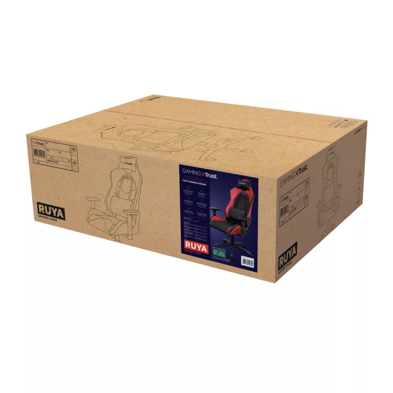 Trust GXT 714 RUYA Silla gaming universal negra, roja