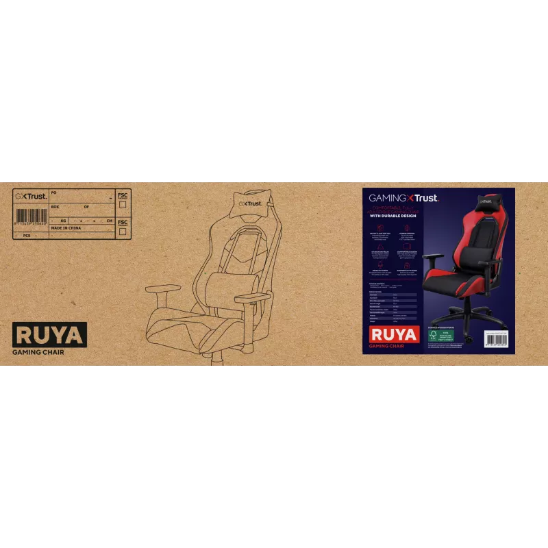 Trust GXT 714 RUYA Silla gaming universal negra, roja
