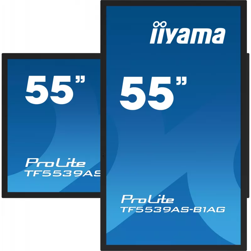 iiyama TF5539AS-B1AG Pantalla signage diseño kiosco 138,7 cm (54,6 inch) LED 435 cd/m² 4K Ultra HD negro pantalla táctil procesador integrado Android 11 24/7