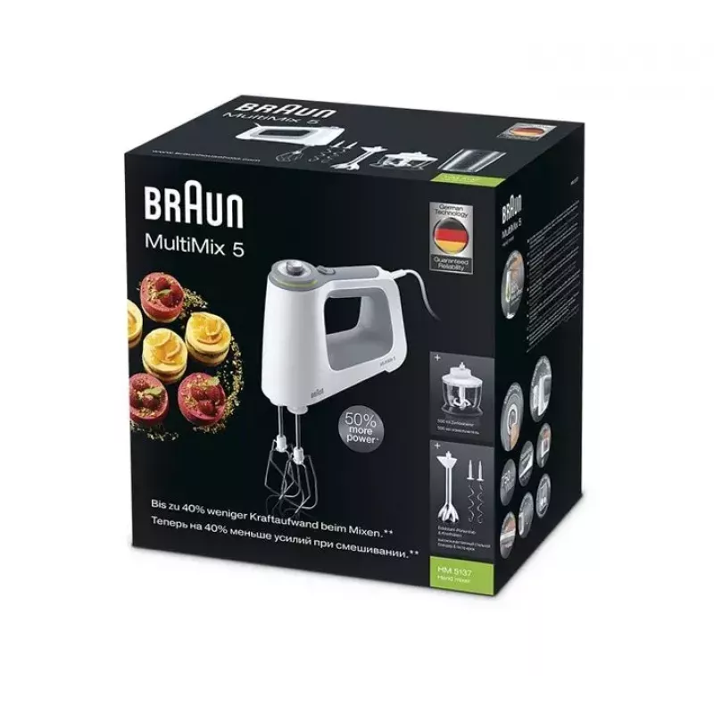 Braun MultiMix 5 HM 5137 Batidora de mano 750 W gris, blanco