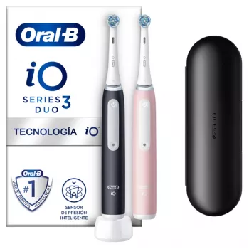 Oral-B iO3 Duo Cepillo de dientes eléctrico vibratorio para adultos negro, rosado, blanco