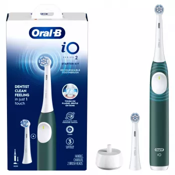 Cepillo de dientes eléctrico BRAUN Oral‑B iO Series 2 verde recargable con estuche de viaje