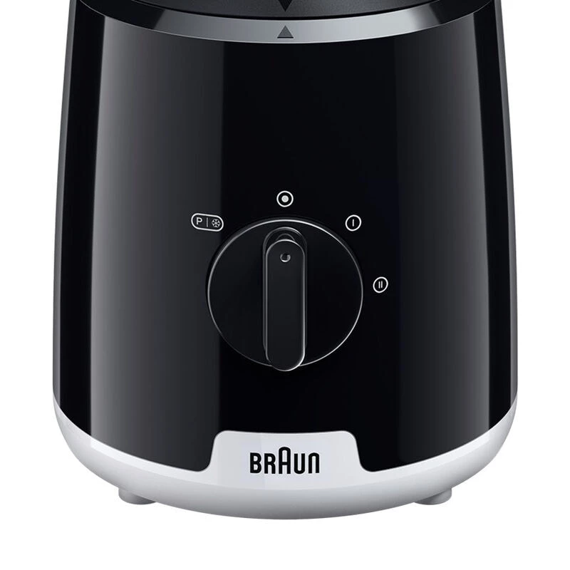 Braun JB1051BK PowerBlend 1 batidora de vaso, 600 W, 1,25 l, jarra de vidrio, negra