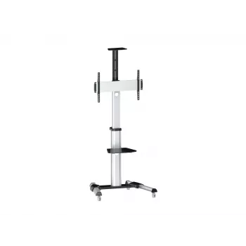 Equip 650602 carro para pantalla LFD de 37-70 pulgadas (94-177,8 cm), giro de 90°, VESA máx. 600 x 400 mm, 50 kg, aluminio, negro, blanco