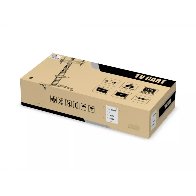 Equip 650602 carro para pantalla LFD de 37-70 pulgadas (94-177,8 cm), giro de 90°, VESA máx. 600 x 400 mm, 50 kg, aluminio, negro, blanco