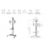 Equip 650602 carro para pantalla LFD de 37-70 pulgadas (94-177,8 cm), giro de 90°, VESA máx. 600 x 400 mm, 50 kg, aluminio, negro, blanco