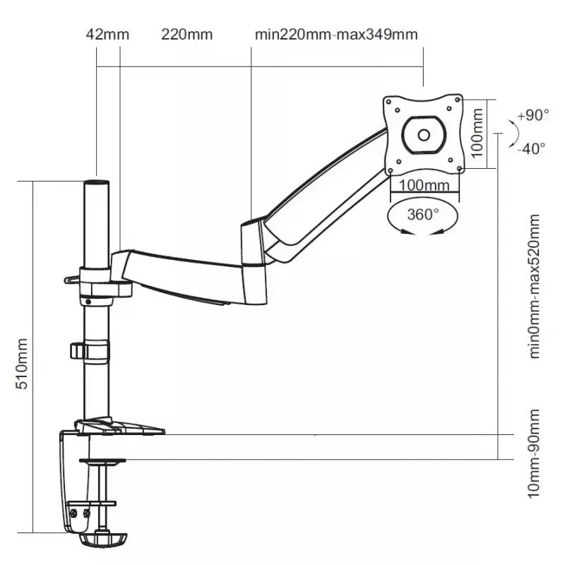 Soporte de sobremesa Equip para monitor articulado de 13–27 inch