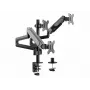 Soporte de sobremesa Equip para triple monitor de 17 inch-27 inch, pinza, 21 kg, 75 x 75 mm, 100 x 100 mm, altura ajustable, Negro