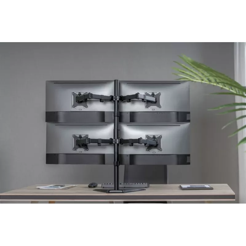 Soporte de sobremesa ajustable Equip para cuatro monitores de 17