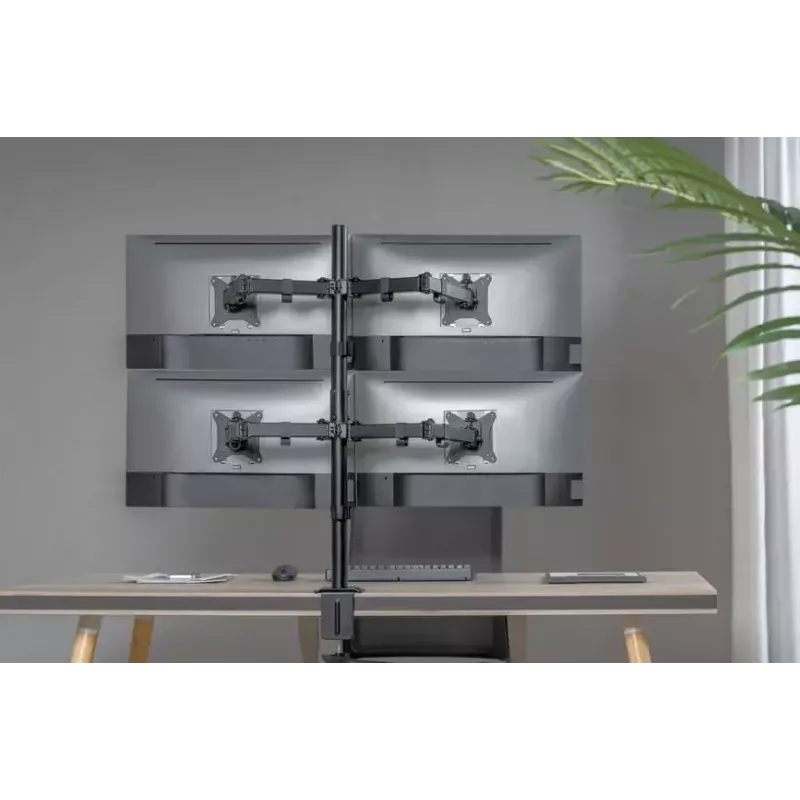 Soporte de sobremesa ajustable Equip para cuatro monitores de 17