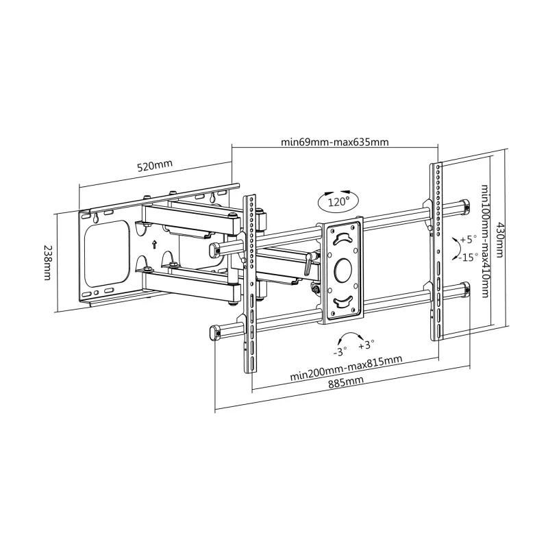 Soporte de pared para TV inclinable/giratorio Equip 37–90