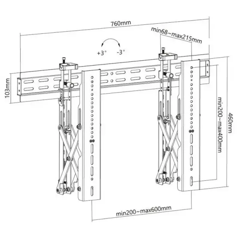 Soporte de pared para videowall pop-out Equip 37