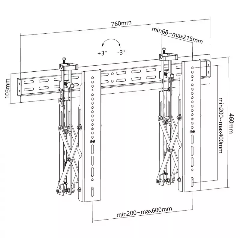 Soporte de pared para videowall pop-out Equip 37