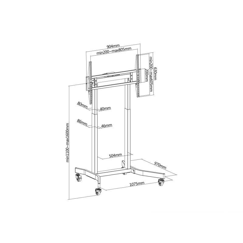 Carro móvil motorizado para pantallas LFD Equip 55