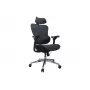 Silla de oficina ergonómica premium Equip con reposacabezas y brazos, azul negro