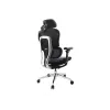 Silla de oficina ergonómica premium Equip con reposacabezas y brazos, azul negro