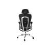 Silla de oficina ergonómica premium Equip con reposacabezas y brazos, azul negro