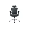 Silla de oficina ergonómica premium Equip con reposacabezas y brazos, azul negro