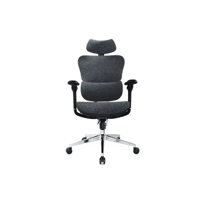 Silla de oficina ergonómica premium Equip con reposacabezas y brazos, azul negro