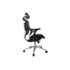 Silla de oficina ergonómica premium Equip con reposacabezas y brazos, azul negro