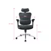 Silla de oficina ergonómica premium Equip con reposacabezas y brazos, azul negro