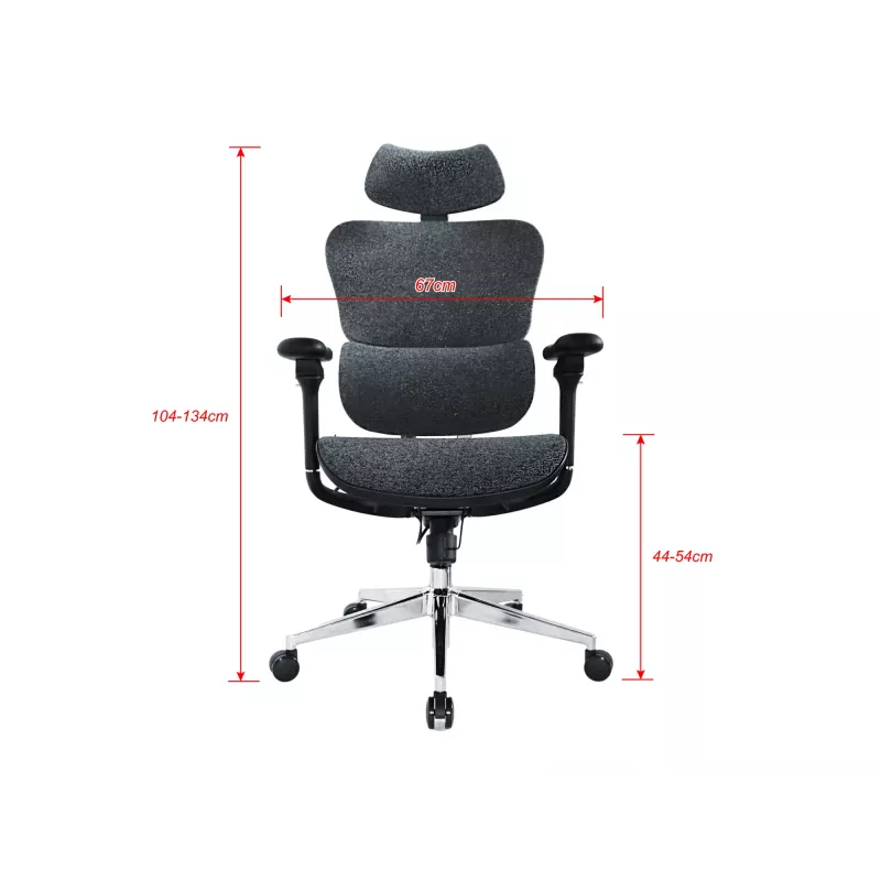 Silla de oficina ergonómica premium Equip con reposacabezas y brazos, azul negro