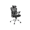 Silla de oficina ergonómica premium Equip con reposacabezas y brazos, negro