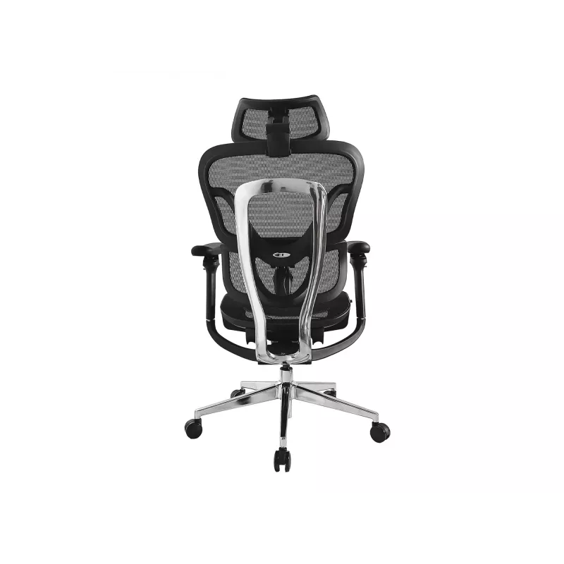 Silla de oficina ergonómica premium Equip con reposacabezas y brazos, negro