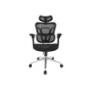 Silla de oficina ergonómica premium Equip con reposacabezas y brazos, negro