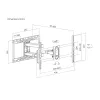 Soporte de pared para TV full-motion Equip 43 inch-100 inch, 200 x 200 mm, 800 x 400 mm, -10 - 5°, -60 - 60°, plástico, acero inoxidable, negro