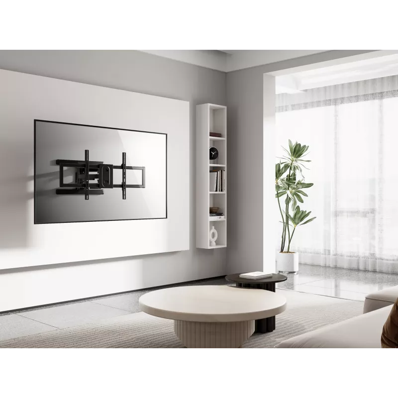 Soporte de pared para TV full-motion Equip 43 inch-100 inch, 200 x 200 mm, 800 x 400 mm, -10 - 5°, -60 - 60°, plástico, acero inoxidable, negro