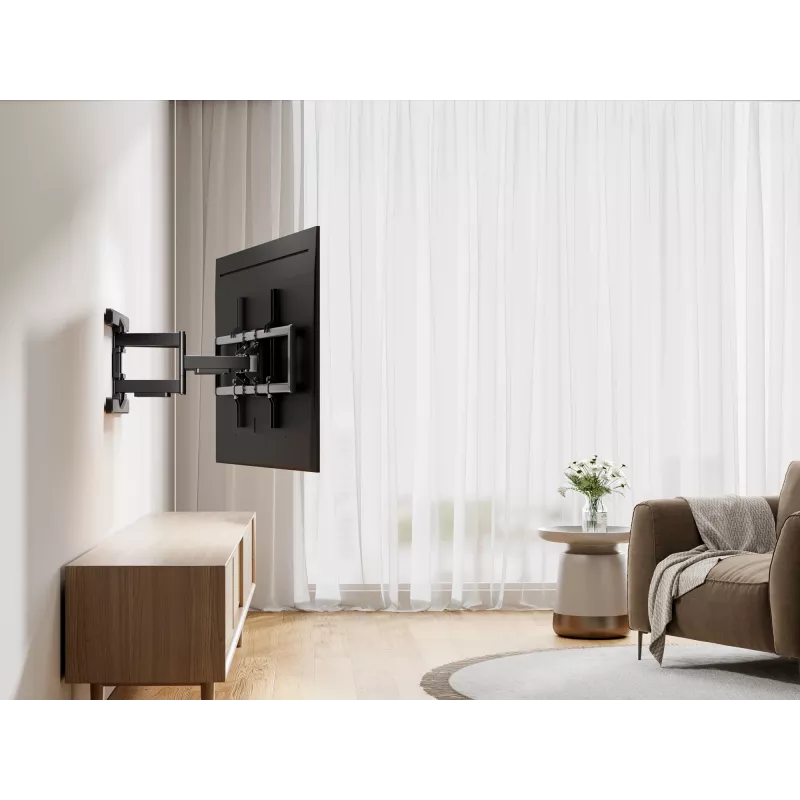 Soporte de pared para TV full-motion Equip 43 inch-100 inch, 200 x 200 mm, 800 x 400 mm, -10 - 5°, -60 - 60°, plástico, acero inoxidable, negro