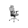 Silla de oficina ergonómica premium Equip con reposacabezas y brazos, gris