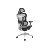 Silla de oficina ergonómica premium Equip con reposacabezas y brazos, gris