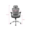 Silla de oficina ergonómica premium Equip con reposacabezas y brazos, gris