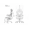 Silla de oficina ergonómica premium Equip con reposacabezas y brazos, gris