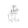 Carro móvil motorizado para pantallas LFD Equip 55 inch-100 inch, 2,54 m (100 inch), 200 x 200 mm, 800 x 600 mm, -10 - 5°, aluminio, plástico, acero inoxidable, negro