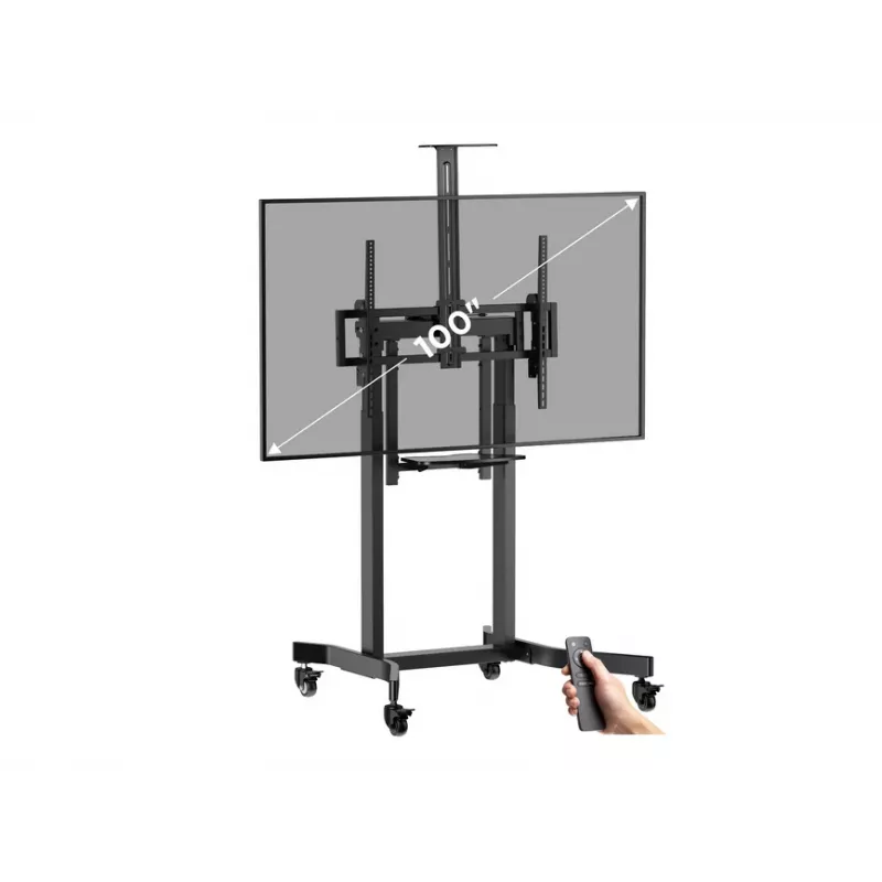 Carro móvil motorizado para pantallas LFD Equip 55 inch-100 inch, 2,54 m (100 inch), 200 x 200 mm, 800 x 600 mm, -10 - 5°, aluminio, plástico, acero inoxidable, negro