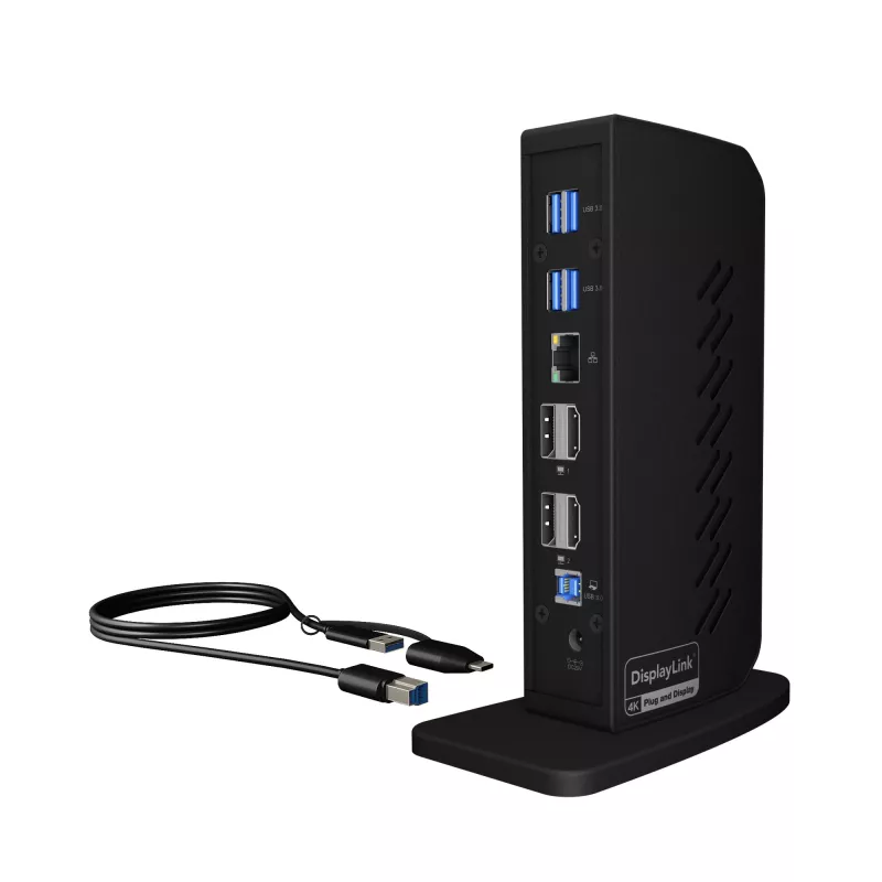 ICY BOX IB-DK2252AC Cableado USB 3.2 Gen 1 (3.1 Gen 1) Type-C Negro