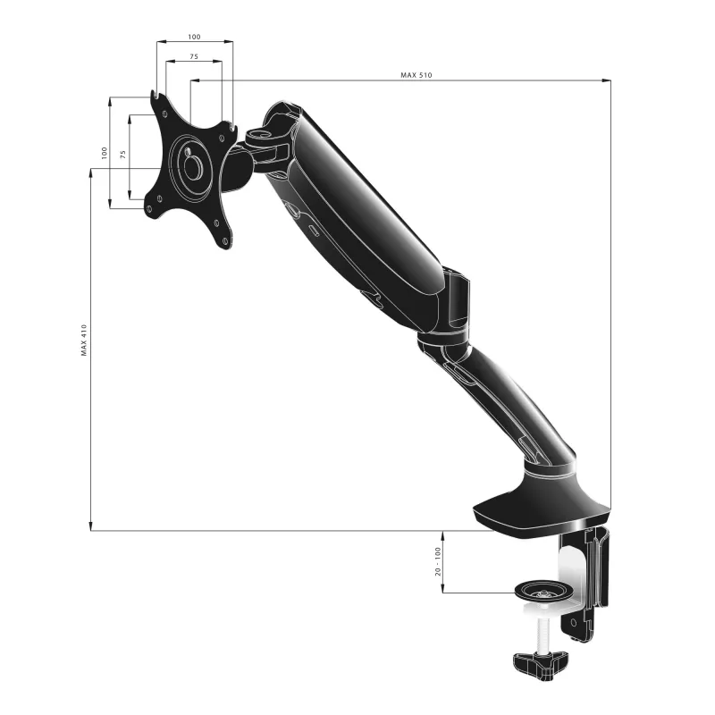 iiyama DS3001C-B1 Soporte de monitor / pie 68,6 cm (27