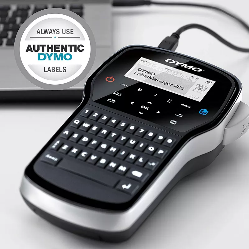 DYMO LabelManager ™ 280 AZERTY, AZERTY, D1, transferencia térmica, 180 x 180 DPI, 15 mm/s, negro, plata