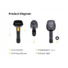 Equip lector de códigos de barras 2D inalámbrico dual-mode 2,4GHz + Bluetooth, con soporte