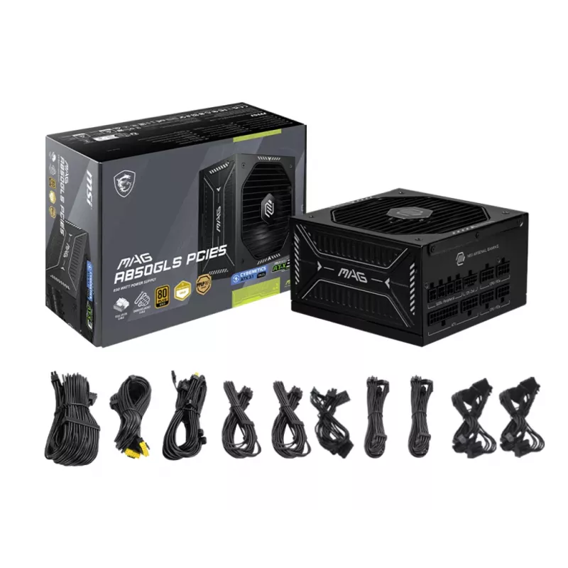 MSI MAG A850GLS PCIE5 fuente de alimentación 850 W 24 pines ATX ATX negro