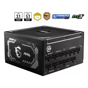 MSI MAG A1250GL PCIE5 fuente de alimentación 1250 W 24 pines ATX ATX negro